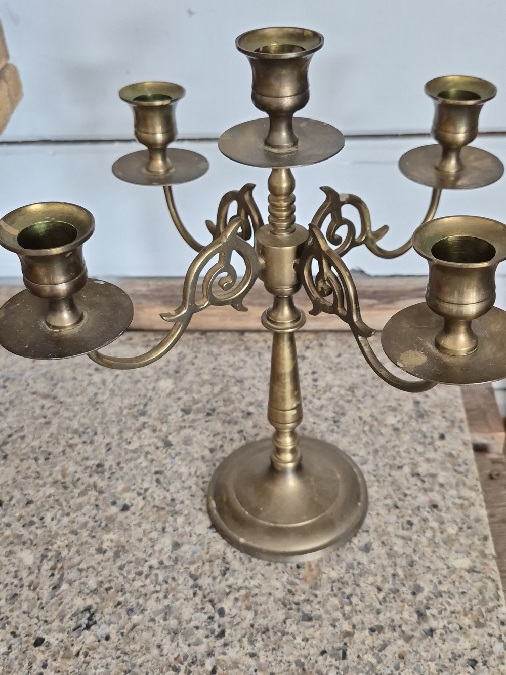 Vintage Brass Five-Arm Candelabra